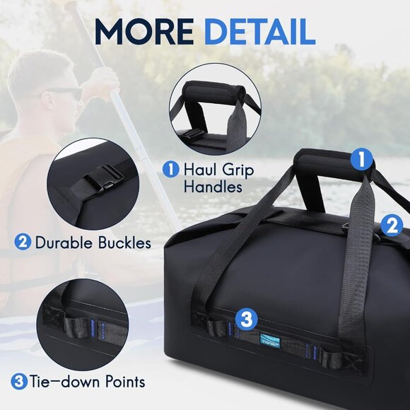 NWT! Haimont 45L Waterproof Convertible Dry Duffel Tote Bag and Backpack - Picture 6 of 15